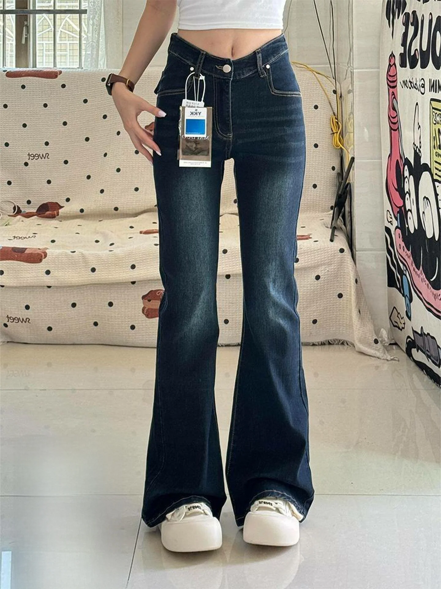 

American Style Thin High Waist Wide Leg Jeans Women's Spring Summer New Style Slimming Long Pants Casual Comfortable Denim