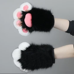 COSPLAY-guantes pata gato, gatito peludo, frijoles, traje piel, fiesta carnaval, hecho a mano