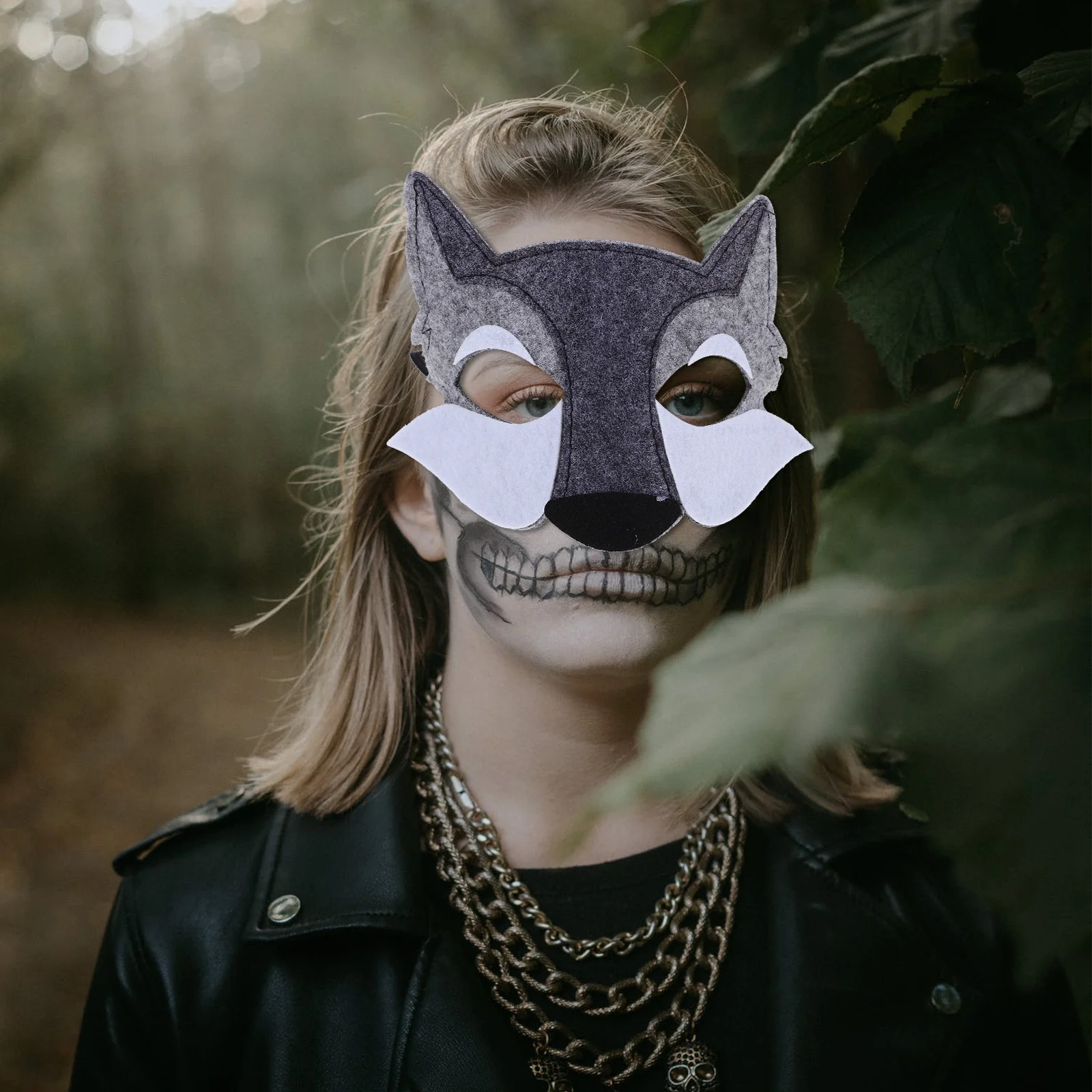 

6 шт., маска волка, половина лица, маска животного для Хэллоуина, косплей, костюм для вечеринки, реквизит, праздничные украшения, маски для взрослых, аксессуары