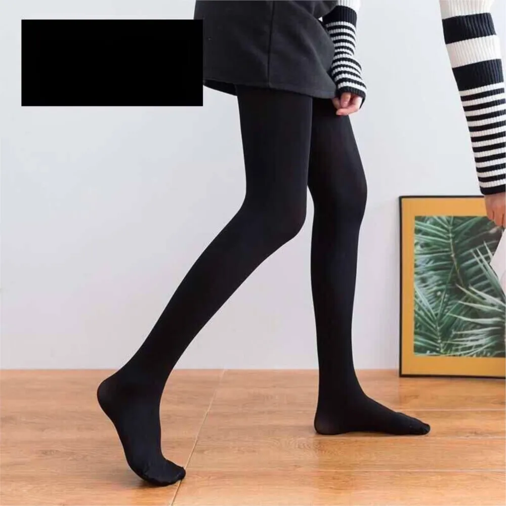 Women's Winter Fleece Pantyhose Warm Solid Color Leggings High Waist Elastic Stockings Outer Leggings Woman Ropa Para Mujer