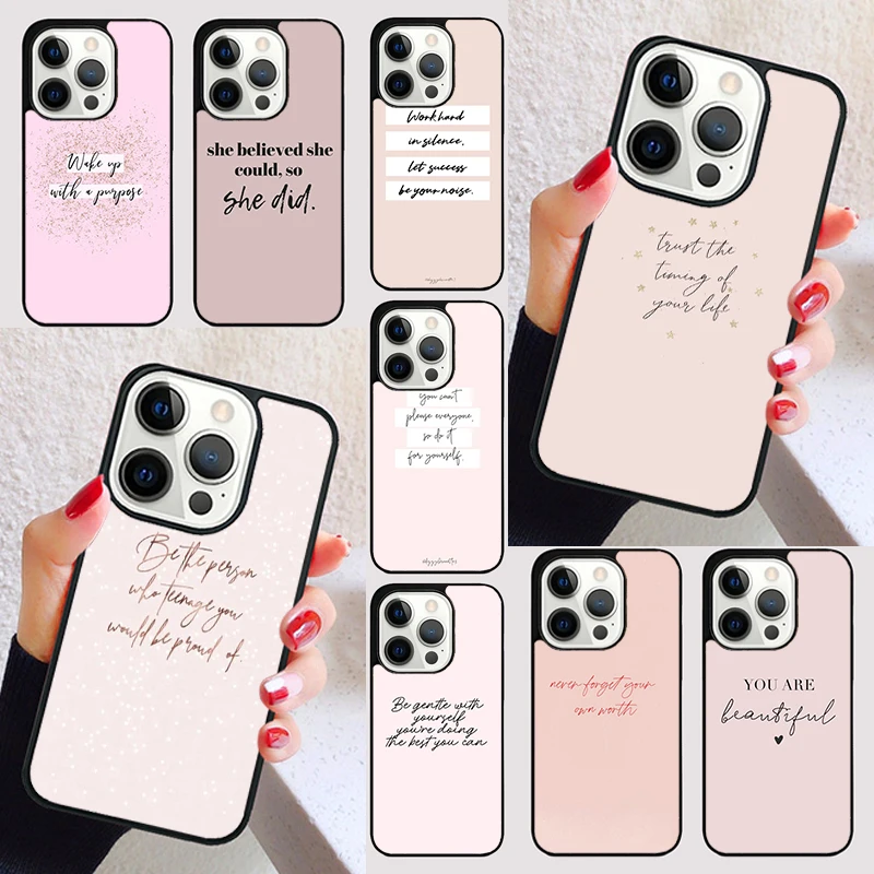 Simple English word phrase inspirational Phone Case for iPhone 15 SE2020 6 7 8 Plus XR XS for Apple 13 11 12 14 Mini Pro Max