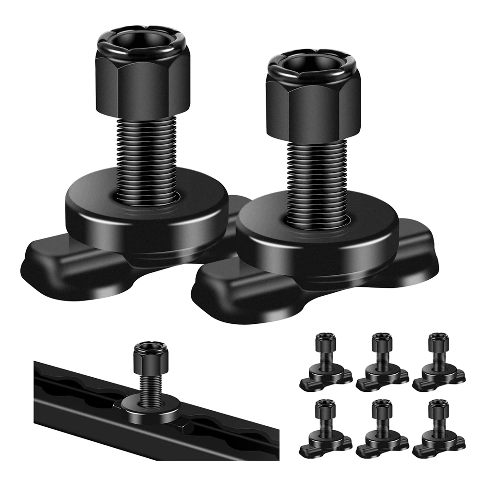 ABSS-8 Pcs L-Track Double Lug Threaded Stud Nut Fitting Tie Down Used With L Track Rail For Truck Bed,Trailer Cargo