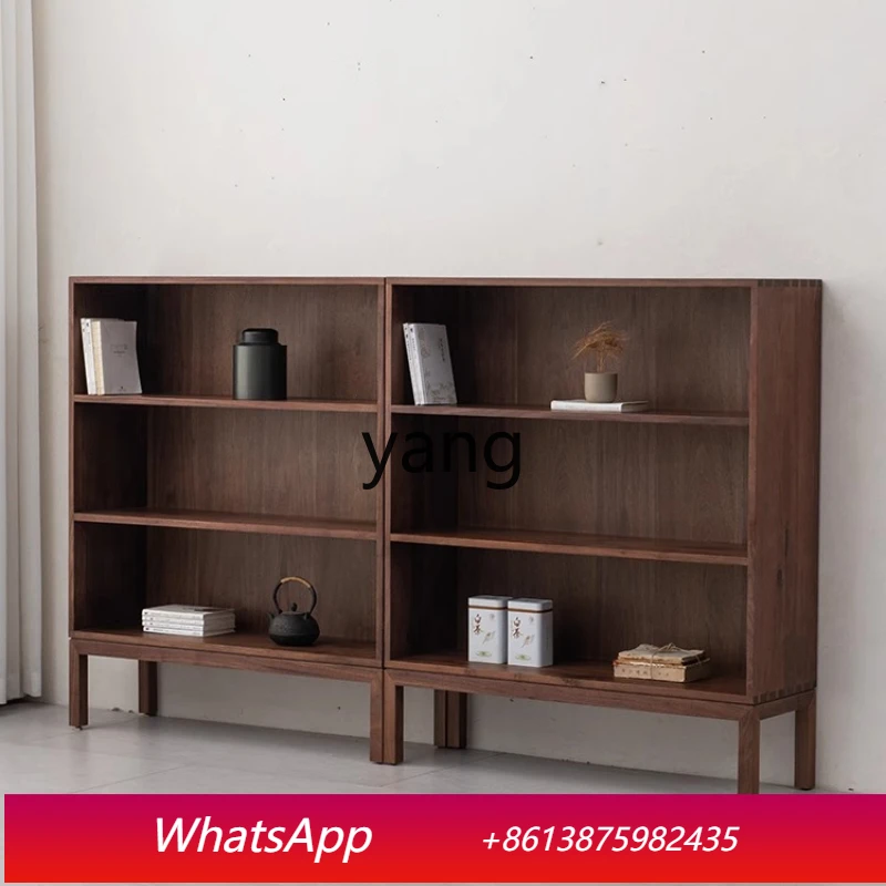 

LHC tea room tea set storage cabinet black walnut solid wood storage rack storage cabinet