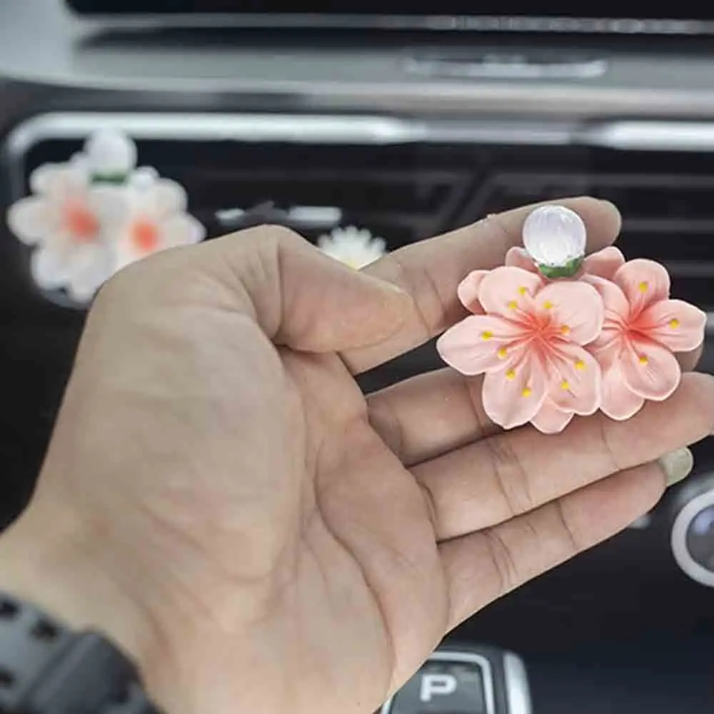 

Peony Car Air Vent Clip - Plaster Flower Aroma Diffuser with Fragrance - Elegant Floral Car Decor Accessory