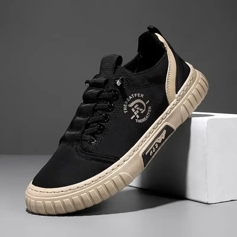 Men Casual Shoes Breathable Black Sneakers Fashion Driving Walking Tennis Shoes for Male Skate Flats Zapatillas Hombre view 3