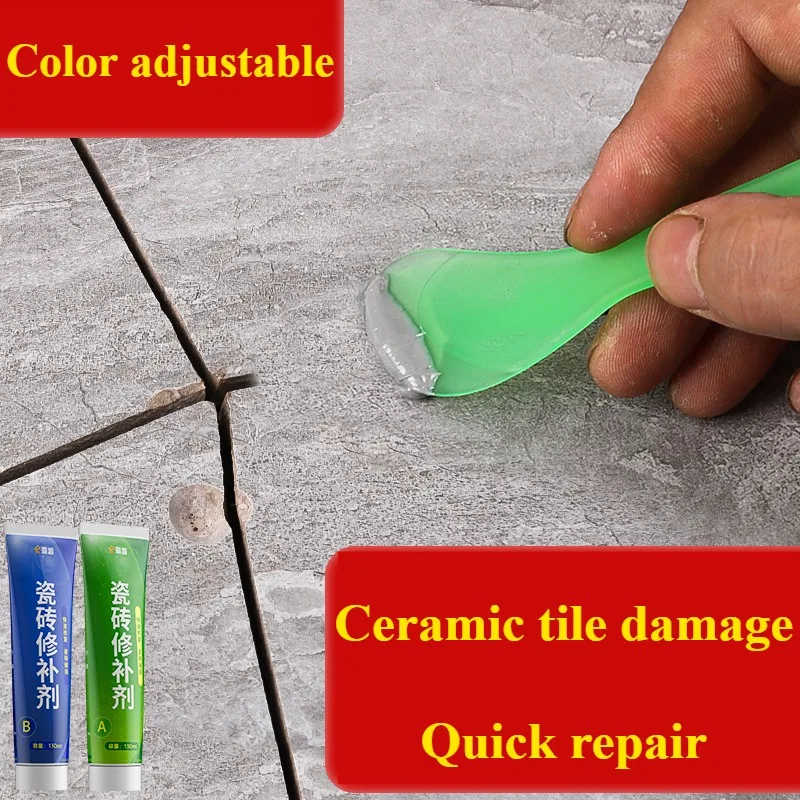 

Tile & Marble Repair Paste Waterproof Bathroom Tub Floor Ceramic Crack Adhesive Universal Ceramic Crack Repair Tool