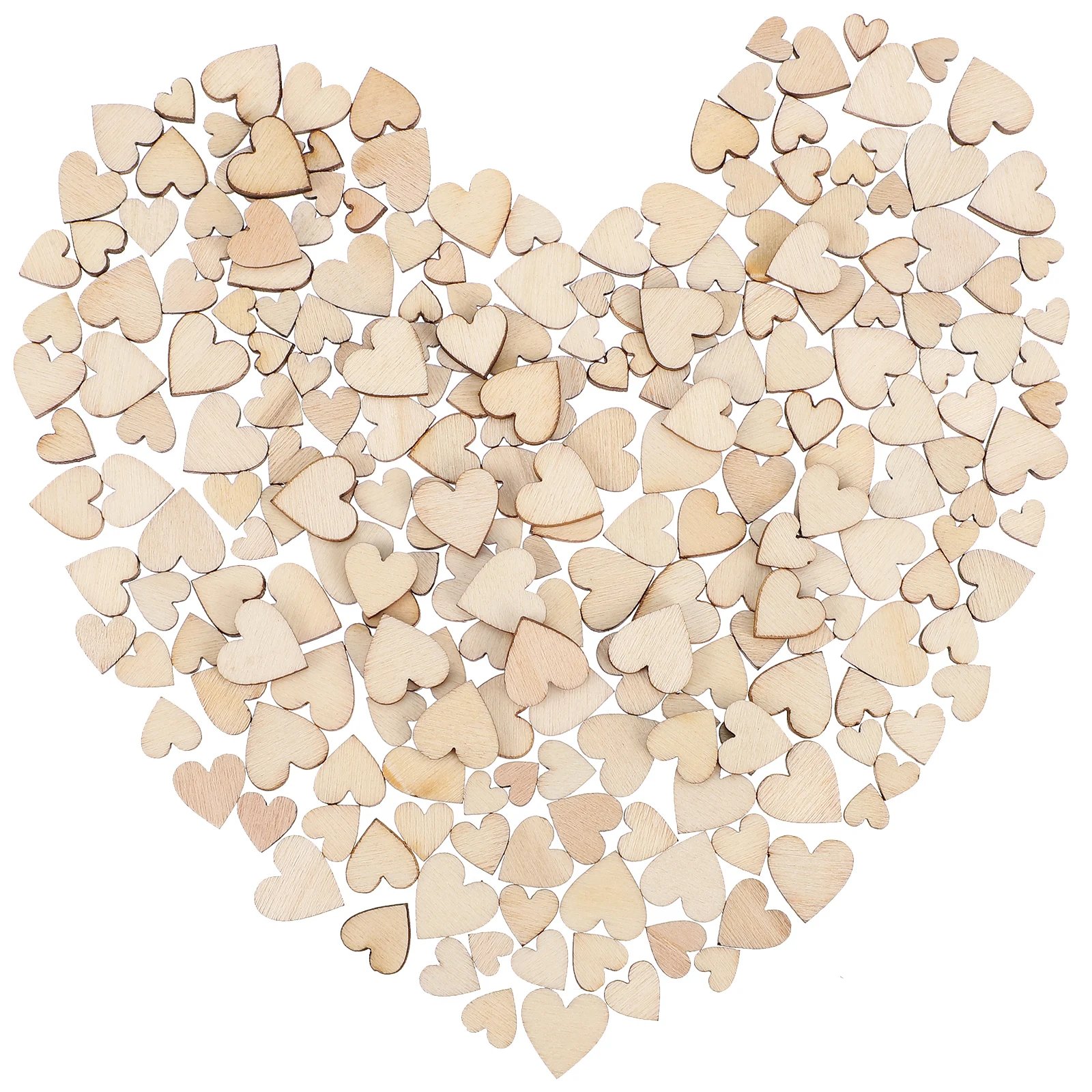 

250pcs Heart Shaped Wooden Slices Craft Embellishments Blank Wood Pieces For Diy Art Christmas Ornaments Birthday Tags