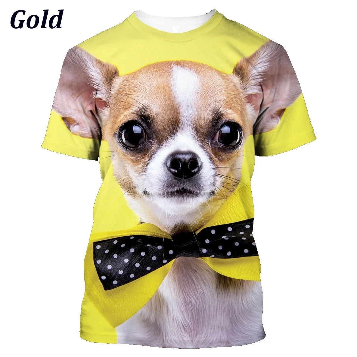 Summer New Cute Dog Chihuahua Printed T-shirt Men Women Casual Short Sleeve tops Oversized fashion Harajuku Street clothing