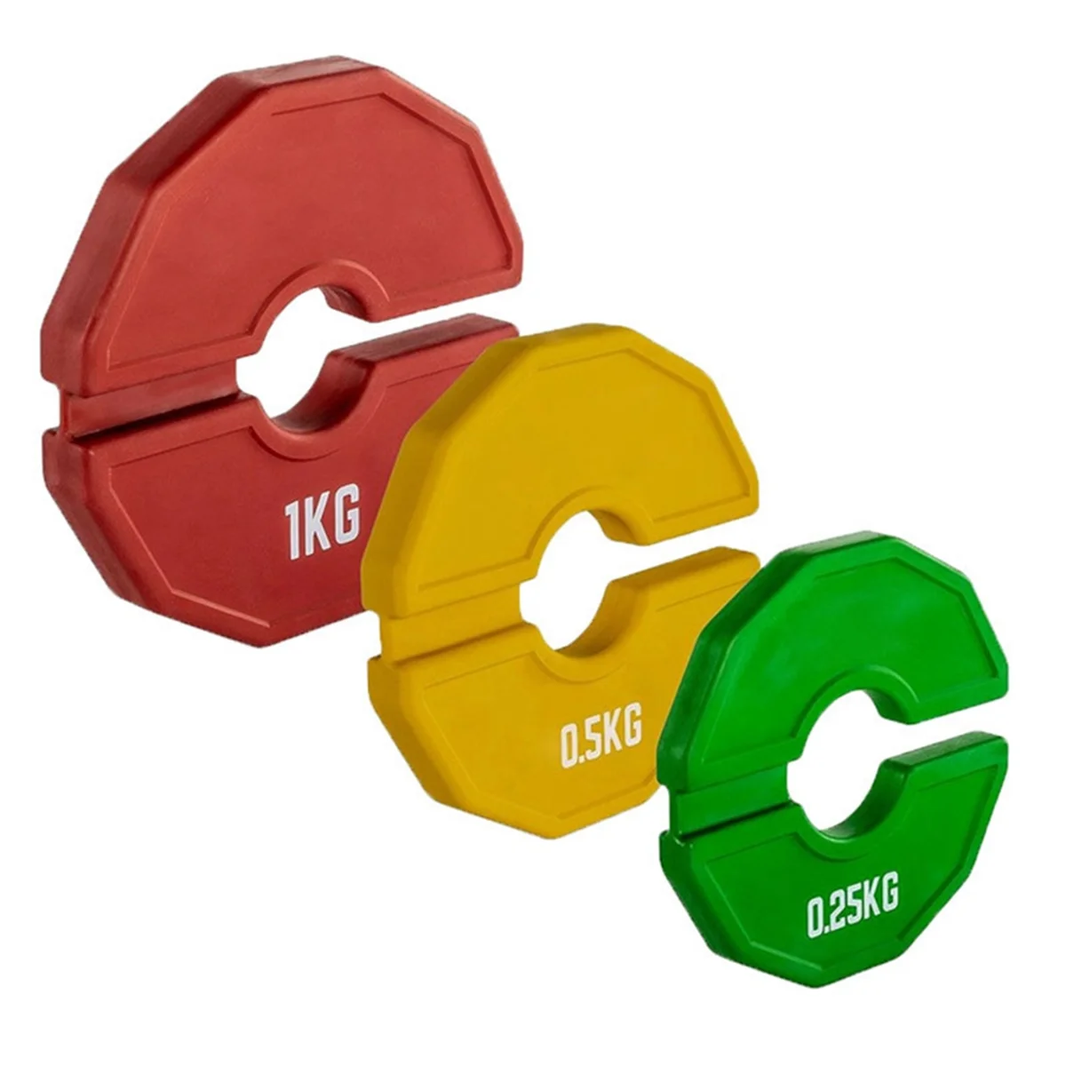 A46ZZ 1 Uds. Placas de gimnasio tipo Micro placa de peso fraccional con mancuernas placas de peso fraccionales de goma cambio adicional verde 0,25 KG