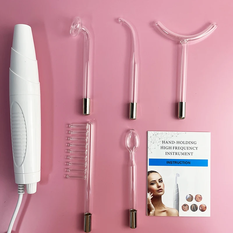 Equipo de belleza de alta frecuencia 5 en 1, máquina de palo para eliminar el acné y las cicatrices de la piel, dispositivo de belleza multifuncional