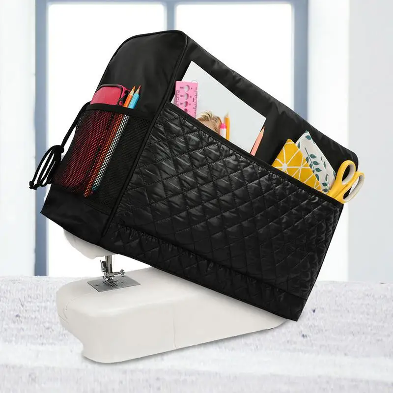 Copertura antipolvere per macchina da cucire copertura protettiva in tessuto resistente impermeabile con tasche borsa portaoggetti per accessori per