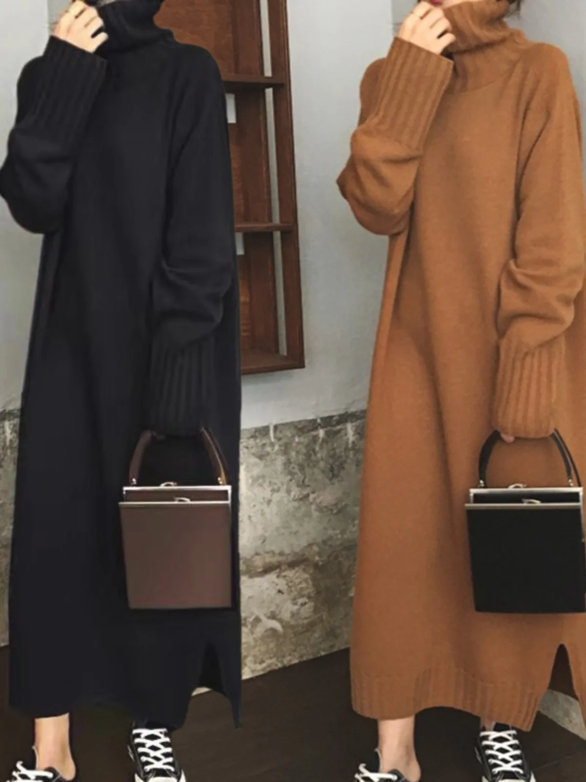 

Вязаный длинный топ больших размеров на осень-зиму, скрывающий живот, повседневный, свободного кроя, с высокой талией, для полных женщин, удобный, в стиле кэжуал