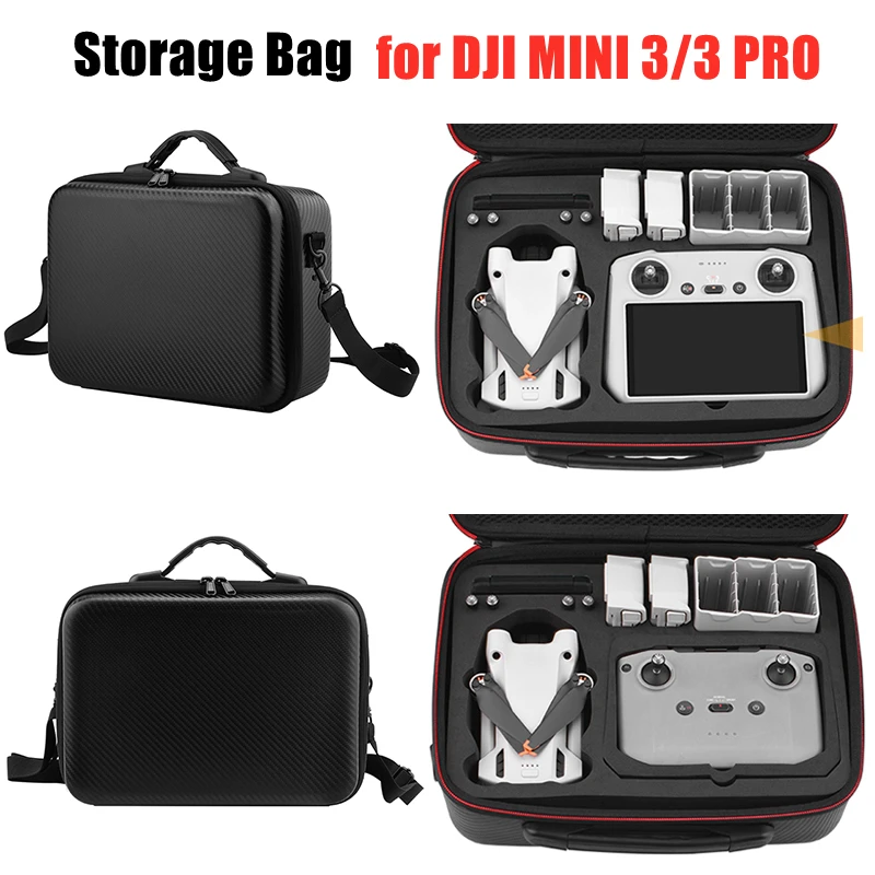 

Storage Bag for DJI MINI 3/3 PRO Handbag Carrying Case PU/Nylon Anti-Collision Bag Drone Accessories