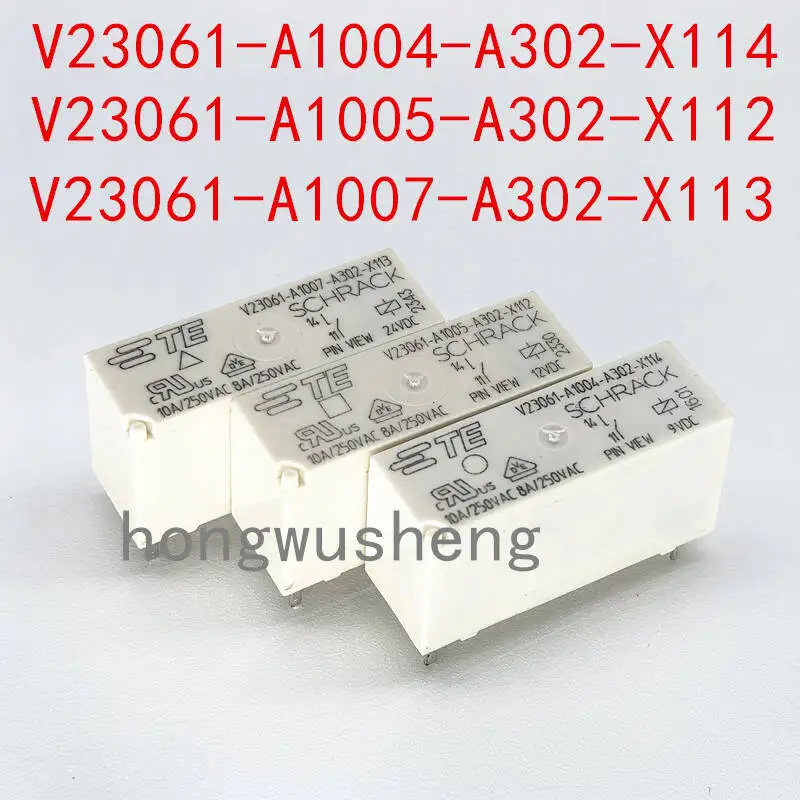 100% New 5pcs  V23061-A1004-A302-X114 9V V23061-A1005-A302-X112 12V V23061-A1007-A302-X113 24V  relay  10A 4pins