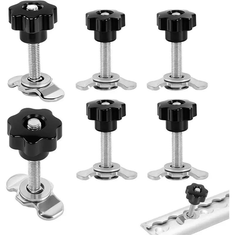 M8x60 Screw Fittings Airline Fitting End Fitting Star Handle Airline Screw, 6Pc Single End Fitting 500Dan Airline Rail