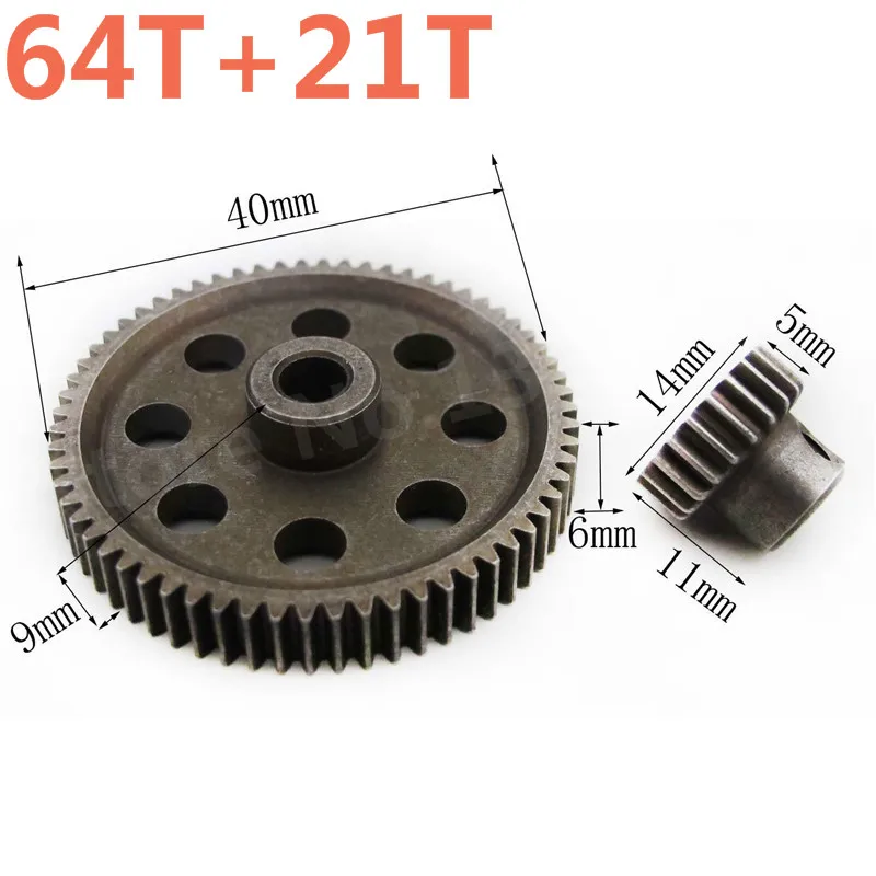 11184 metalowa Diff. Główne koła zębate 64T i 11181 21T części do zdalnego sterowania 1/10 HSP samochód brontozaur ciężarówka Hobby Baja Himoto Amax 94111