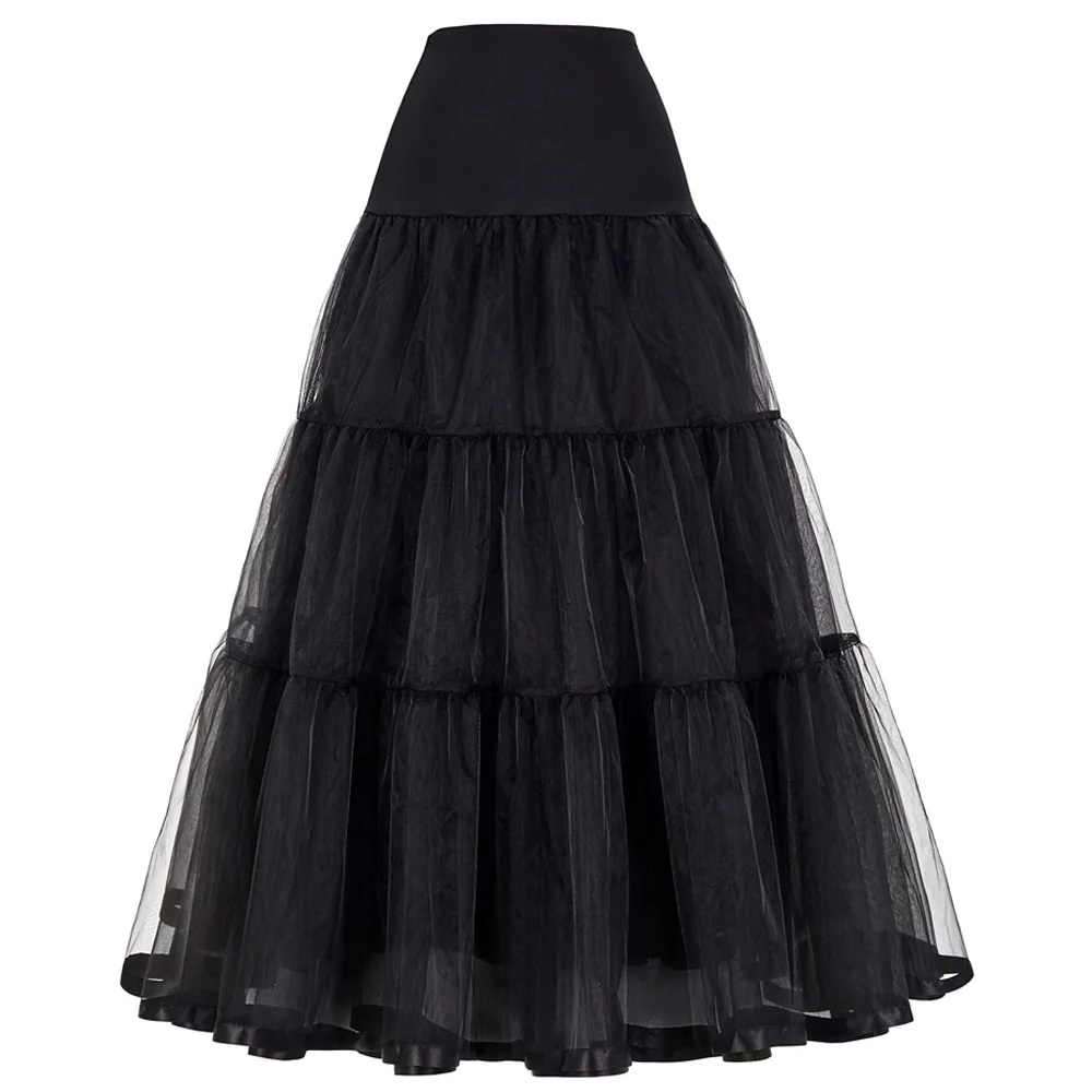 Dài Petticoat Xù Lông Crinoline Vintage Cưới Cô Dâu Petticoat Cho Áo Váy Tây Nam Không Rockabilly Tutu