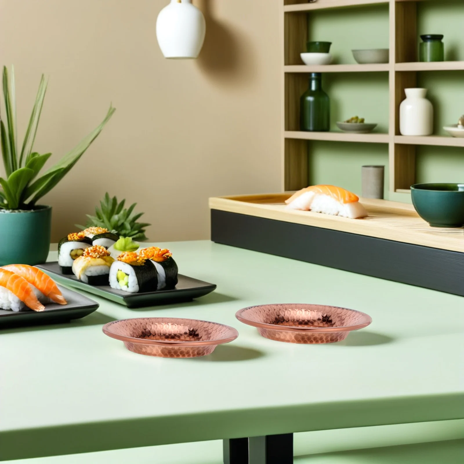 

7Pcs Indian Hammered Metal Dining Serveware Heat Resistant Dishwasher Safe Party Bowls Asian Bowls and Plates