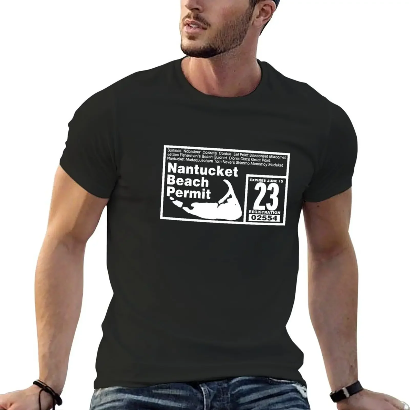 2023 Nantucket off road permit / white T-Shirt sublime custom t shirt boys animal print men t shirts high quality