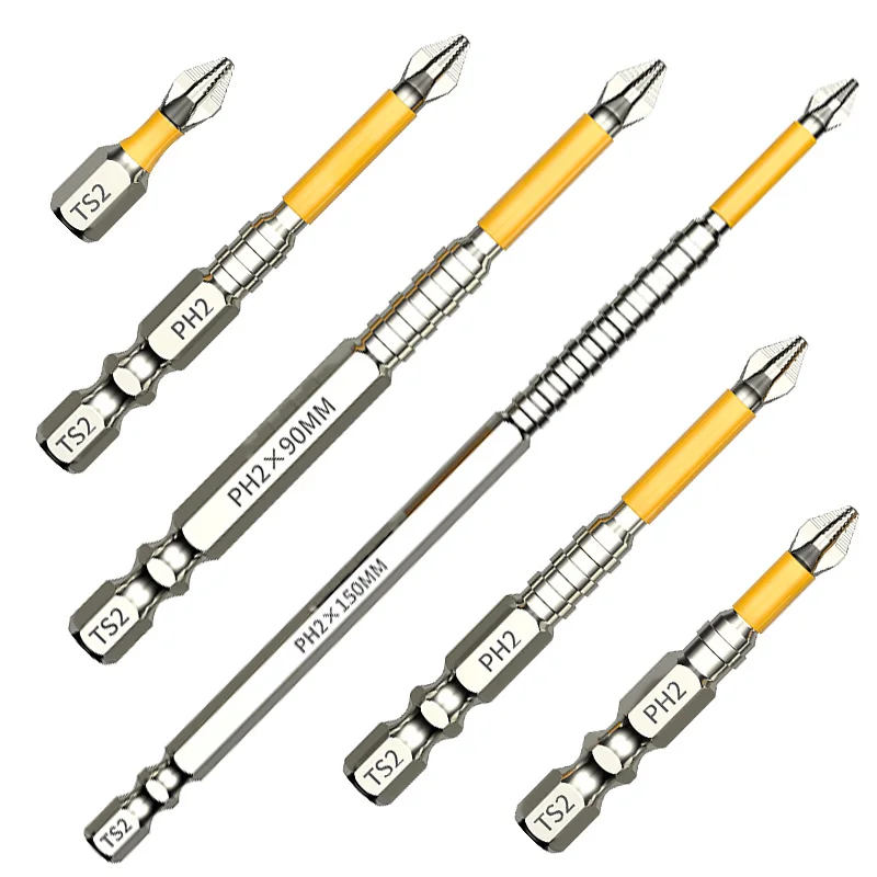 Deli 1/5pc lot magnétique tête Impact forte croix haute dureté 25/50/65/70/90/150mm anti-dérapant étanche tournevis outils