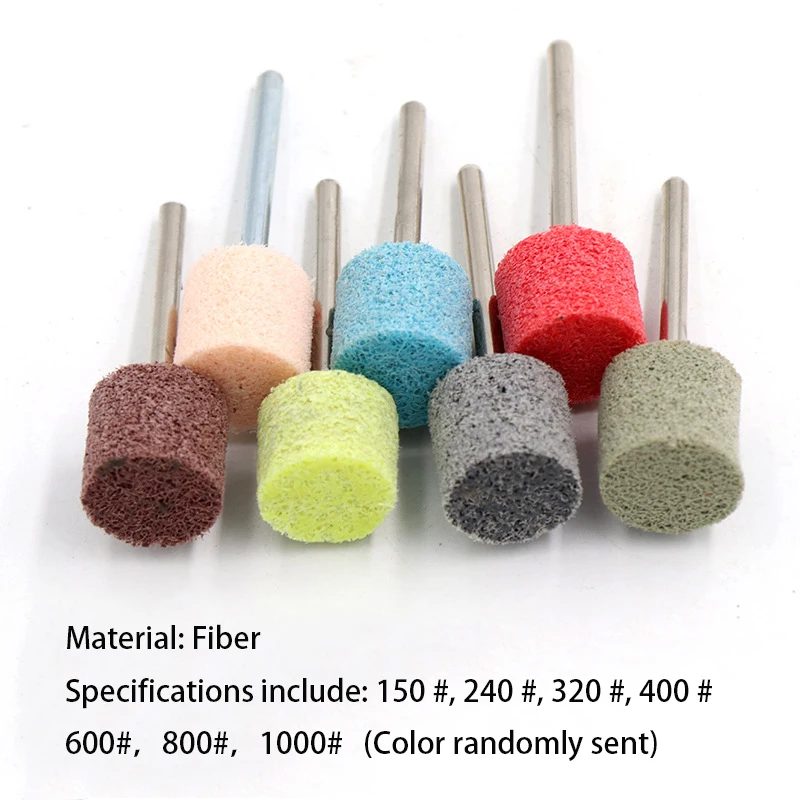 Mini Nylon Fiber Polishing Wheels 3mm Shank Non-Woven Fabric Grinding Head Electric Rotary Tool Random Color Assortment