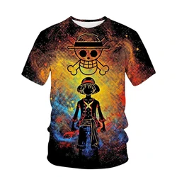 One Piece Summer Men's T-shirt Japanese Anime Luffy 3d Printed Short Sleeve T Shirt for Mens Clothes Manga Sportswear Boys  Tops