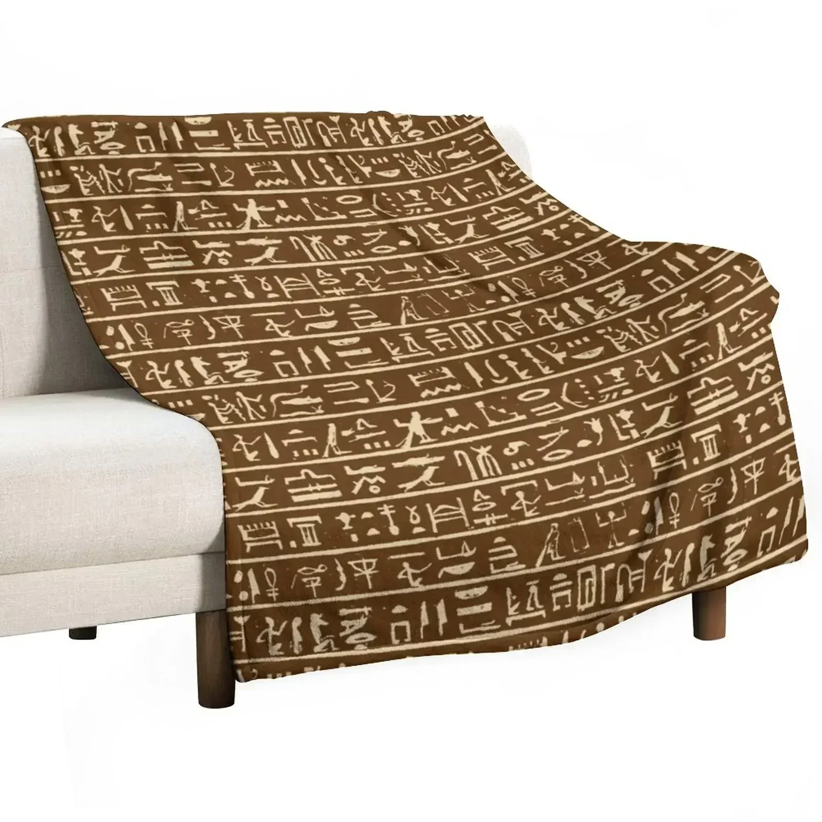 

Egyptian Hieroglyphics // Brown Throw Blanket Flannel warm for winter Blankets