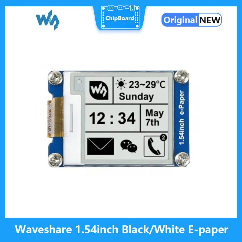 

Waveshare 1.54inch E-Ink display black/white e-paper 200x200 resolution SPI interface, for Raspberry Pi, Support Partial Refresh