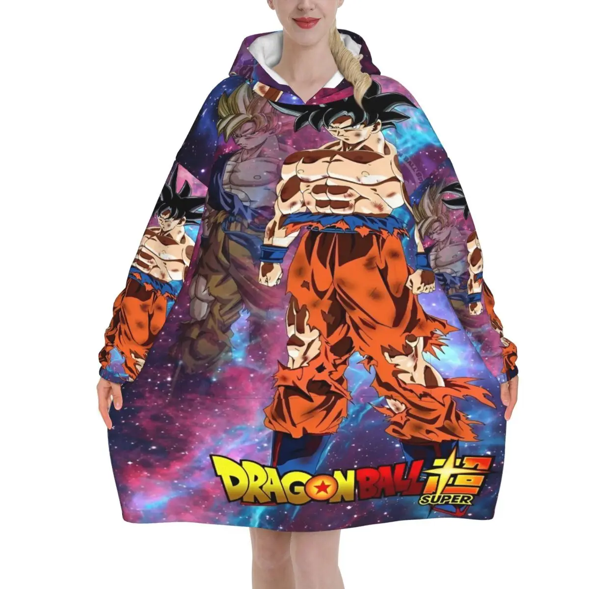 

Dragon Ball DragonBall Anime Blanket Hoodie Wearable Blanket Large with Pocket Warm Sleeping Bag Soft Cozy Onesie