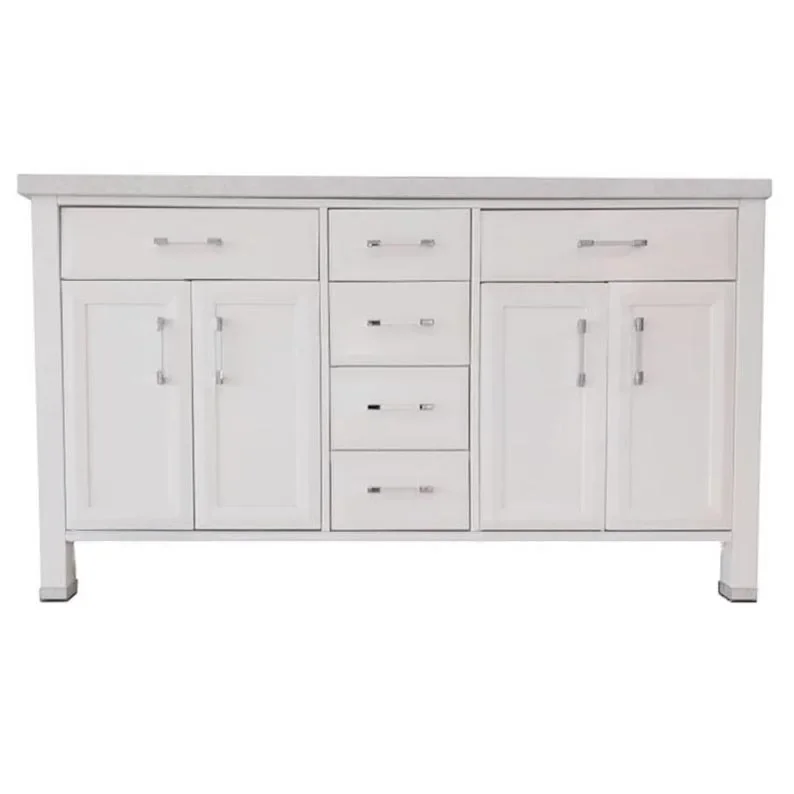 

High Quantity Bathroom Cabinet Vanity with double sinks solid wood door white color muebles para baño home furniture