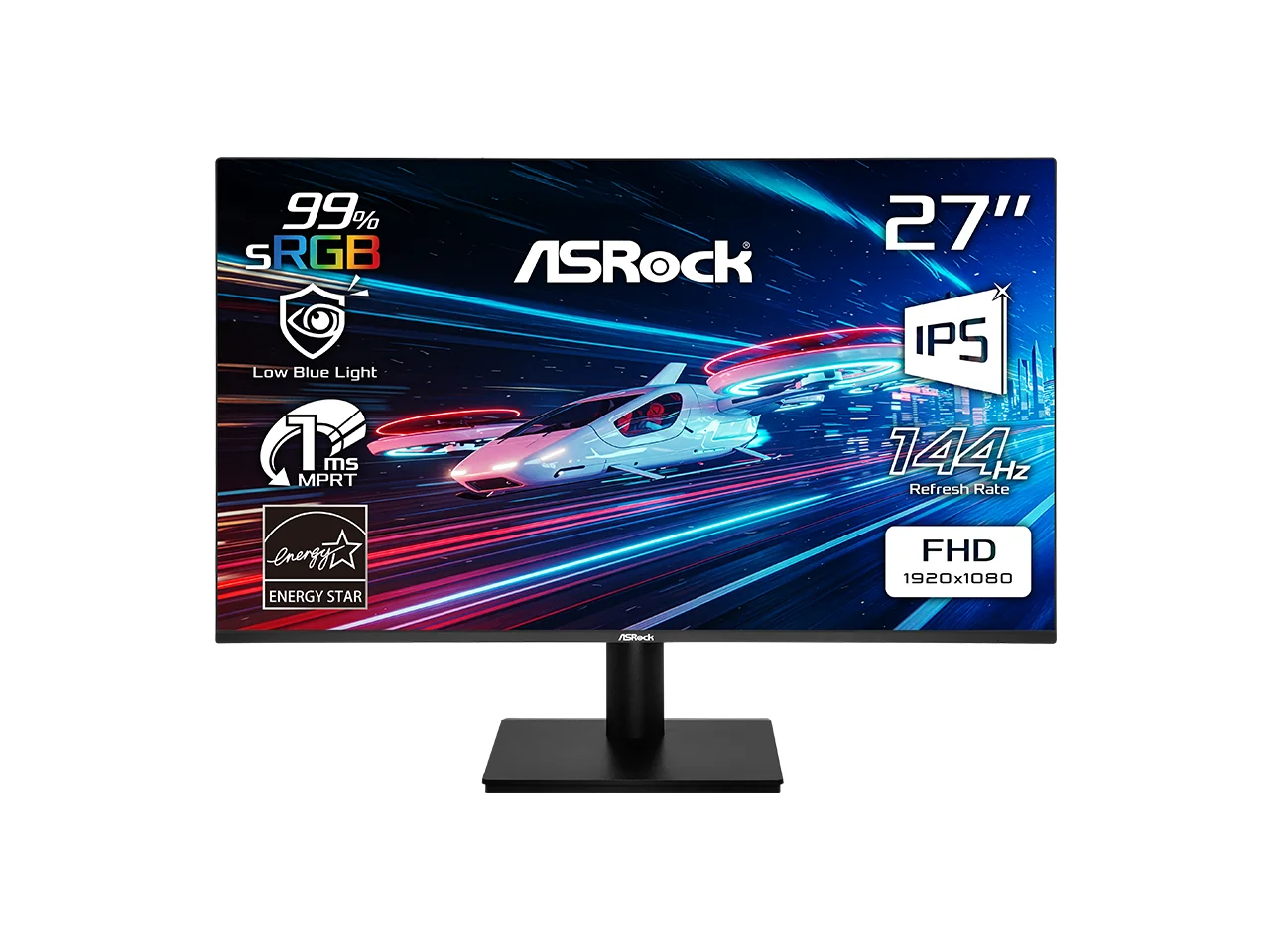 ASRock 27 inch Full HD 144Hz IPS with AMD FreeSync Gaming Computer Monitor with VGA port CL27FFBE