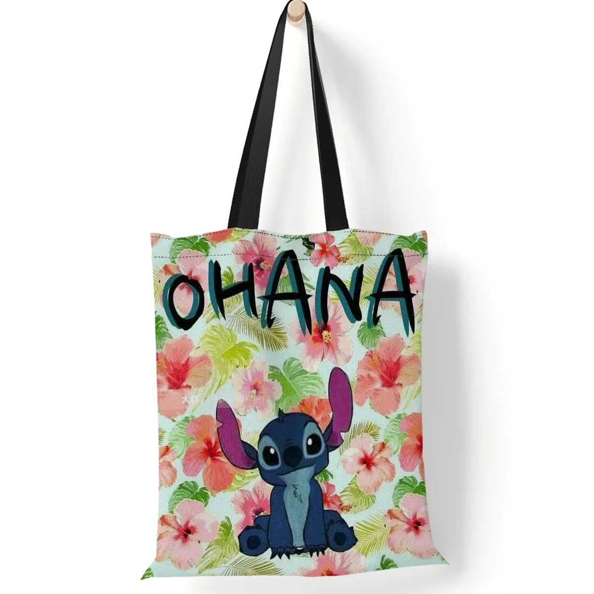 Sacs à main en toile Disney Stitch pour filles, sacs à provisions Anime, sacs fourre-tout Kawaii, sac de recyclage, grande capacité, 35x40cm