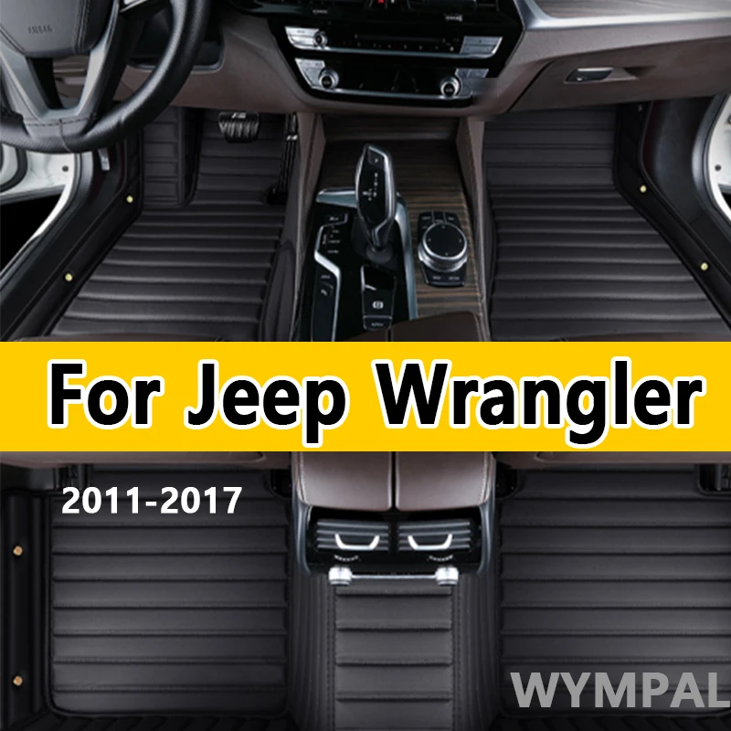 

Luxury Car floor mats for Jeep Wrangler（FOUR DOOR）2011 2012 2013 2014 2015 2016 2017 Custom auto foot Pads automobile