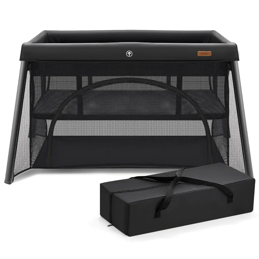 

Дорожная кроватка с комфортным матрасом, легкая портативная кроватка, не требующая сборки, складной манеж для младенцев и малышей.