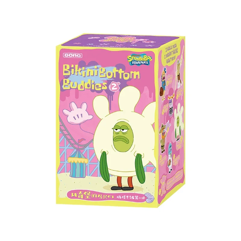 POPMART GONG Bikini Bottom Buddies 2 Grappige Pluche Blind Box Schattige Sleutelhanger Figuur Pop Mystery Box Tas Hangertje Speelgoed Cadeau Voor Meisjes