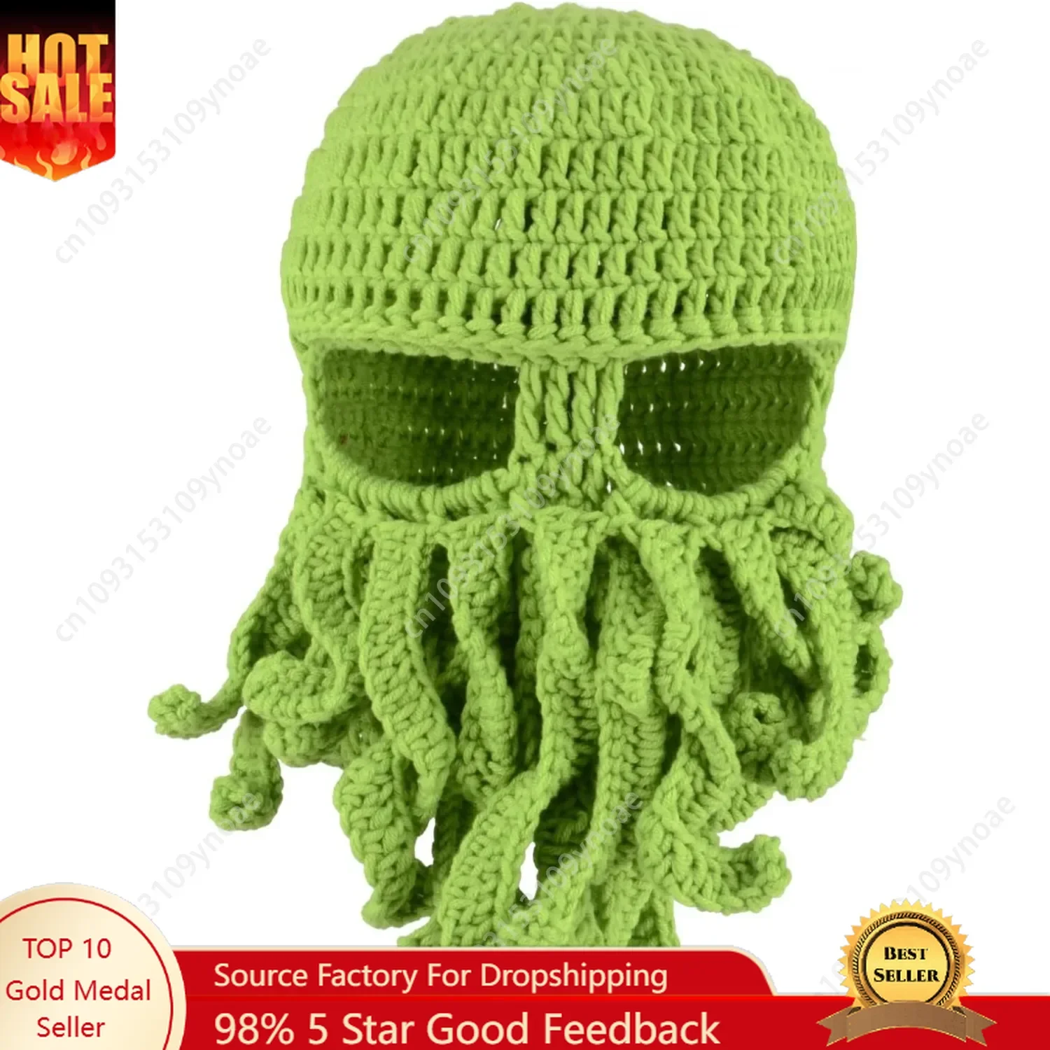 

Azarxis Beard Beanie Hat Knit Funny Pirate Hats Winter Octopus Cap Windproof Warm Squid Mask Men Women Hallowee Soft Comfortable