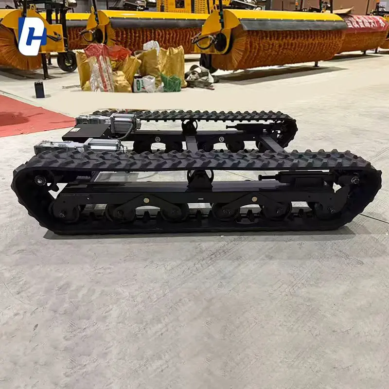 Hot-selling Wireless Remote-controlled Tracked Vehicle with Rubber Track Chassis, Tracked Robot Hydraulic Motor Tracked Platform