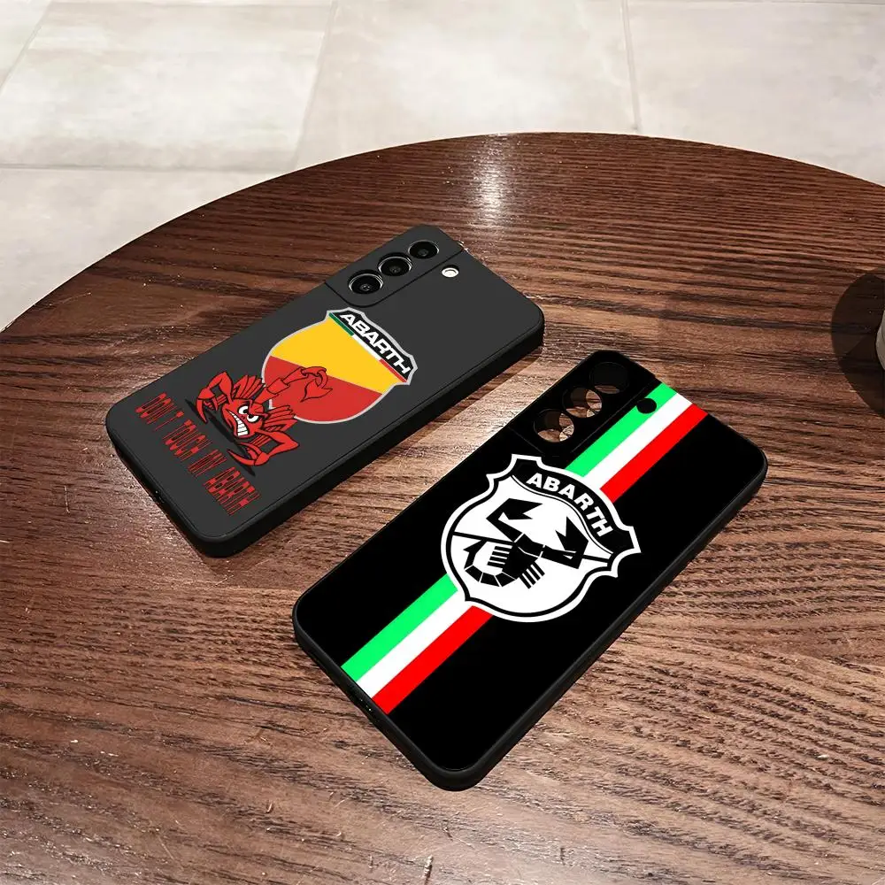 Italien Auto Abarth Neue Telefon Fall Für Samsung S25 S24 FE S23 S22 S21 Plus S20 Ultra Note20Ultra Schwarz Soft Shell