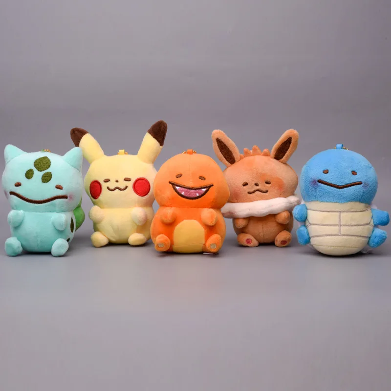 Porte-clés en peluche Pokémon pour enfants, jouets pendentif Pikachu, SLaura, Bulbasaur, Charmander, Sicilax, poupée en peluche Anime, cadeaux de Noël