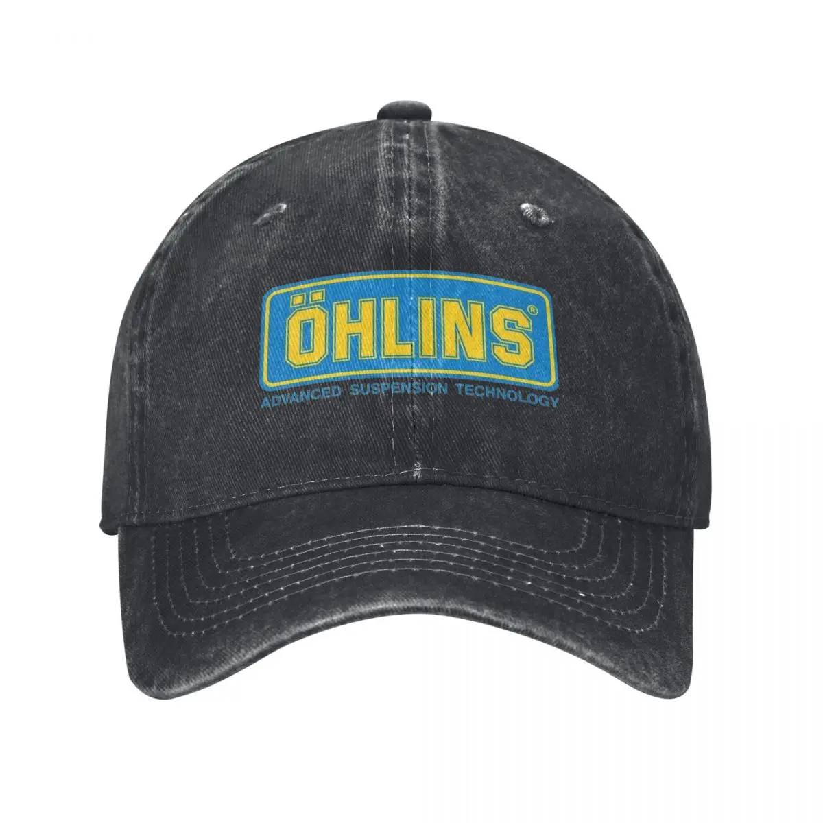 2024 Ohlins Shock Racing Baseball Caps Casual Distressed Denim RXF34 M.2 Shock Snapback Hat Unisex Outdoor Running Golf Gift