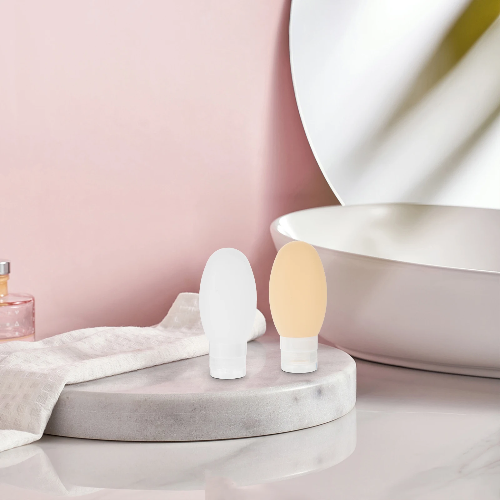 2 Stuks 100Ml Reisflessen Siliconen Hervulbare Vloeistofcontainers Voor Toiletartikelen Shampoo Body Wash Lotion Onderweg Gebruik Geen Lekkage