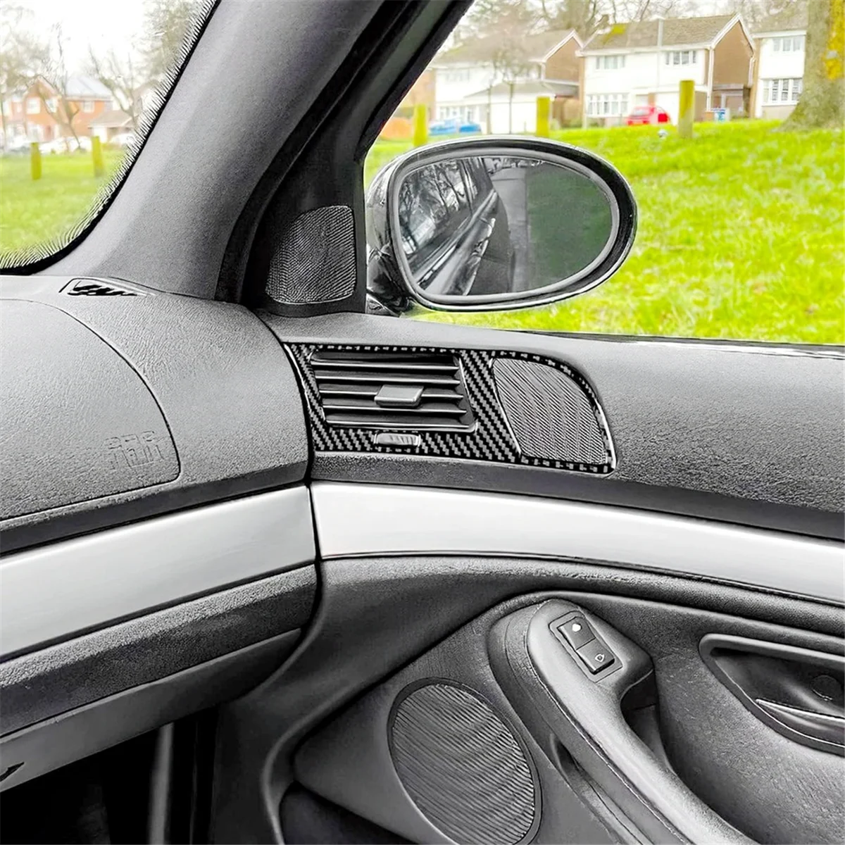 Saída de ar da porta do carro da fibra macia do carbono, painel audio do altifalante, guarnição interior, BMW série 5 E39 1998-2003