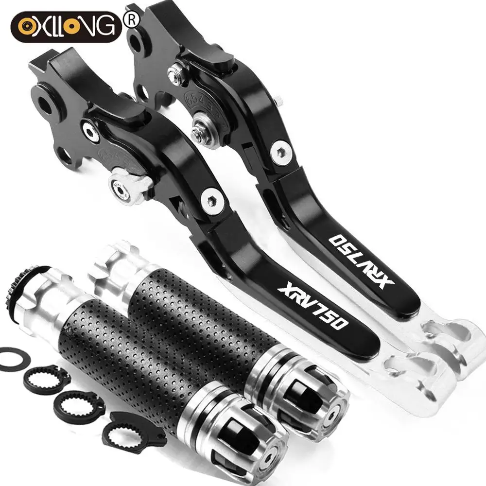 Motorcycle Accessories CNC Adjustable Brake Clutch Levers Handbar End Grips FOR HONDA XRV750 XRV750L-Y 1990-2003 2002 2001