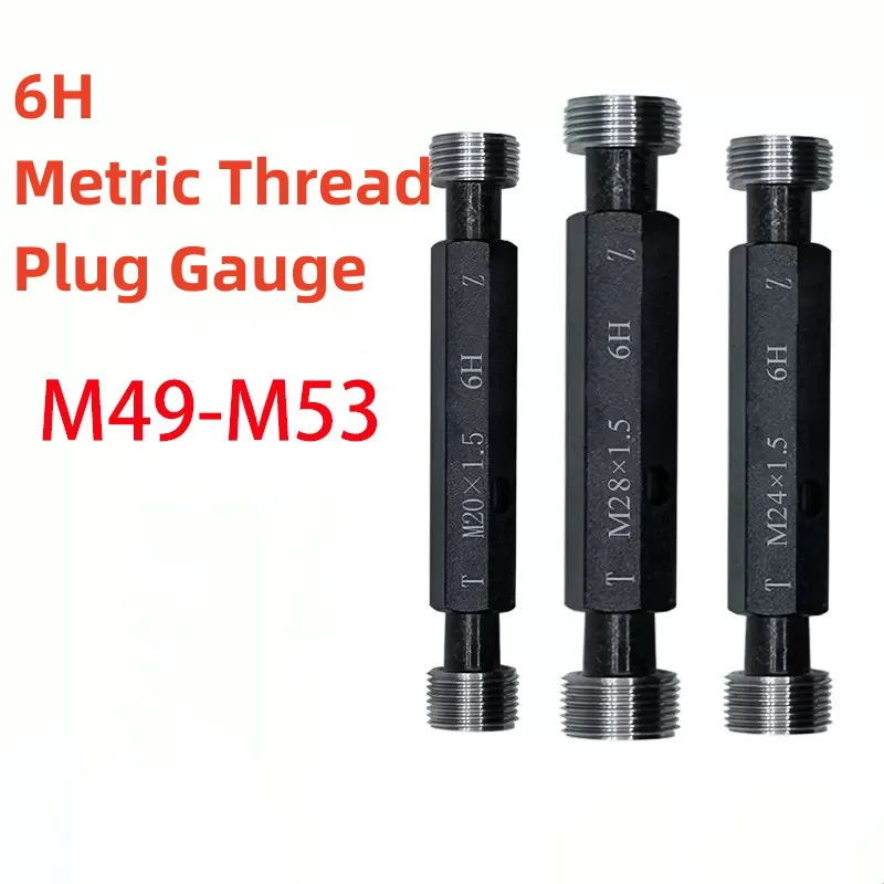 1pcs M49-M53 Steel Mer-cury Gage Metric Fine Thread Plug Gauge High Quality wholesale 6H M49 M50 M51 M52 M53