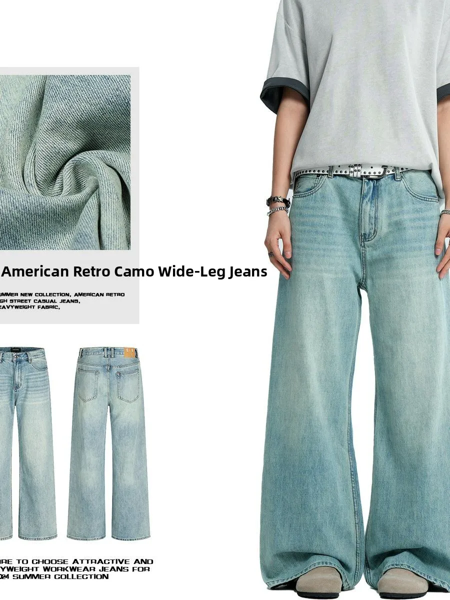 

Американские ретро-джинсы прямого кроя, синие, свободные, повседневные, с эффектом похудения, удлиненные, хлопковые, со средней посадкой, на молнии