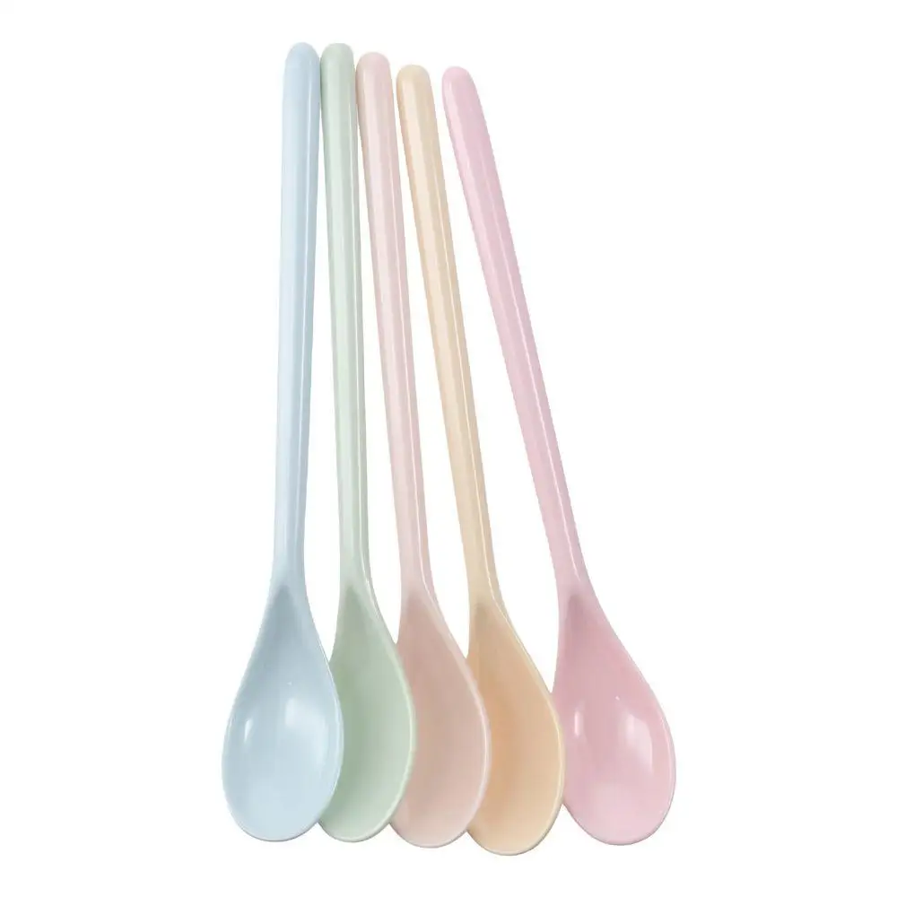 

10 Pcs 18.5x3.0x1.8cm Melamine Long Handle Spoon Candy Color 7.2inch Plastic Mixing Spoons Coffee Stirring Spoons