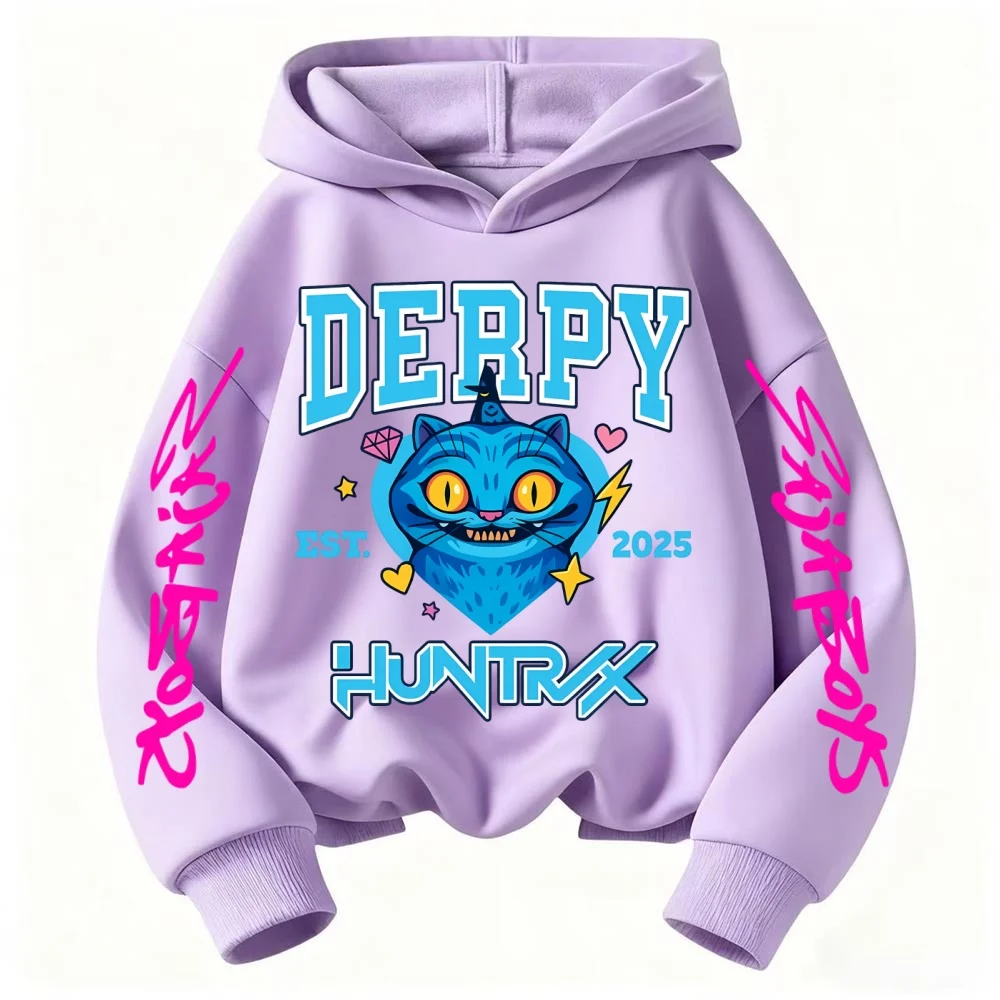 

HUNTRX женская спортивная одежда, детская повседневная удобная толстовка с длинными рукавами и принтом персонажей мультфильмов, подходит для детей в возрасте