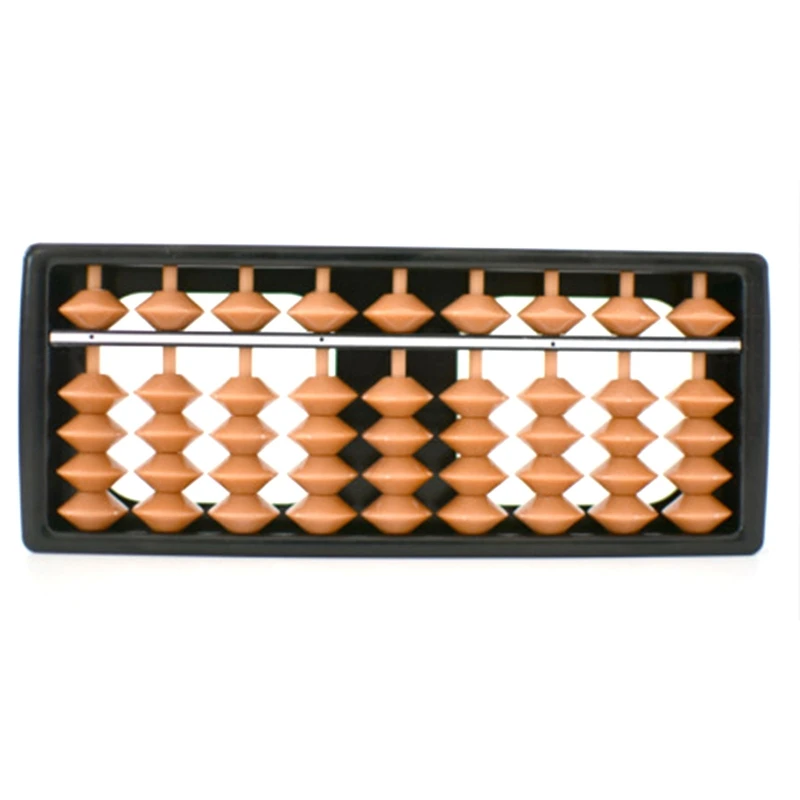 Chinese Abacus Calculator Traditional Wooden Abacus with Reset Button Kid Counting Toy for Student Teacher Math Teaching