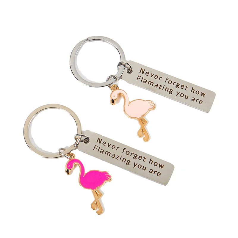 1PCS Motivational Flamingo Keychain 