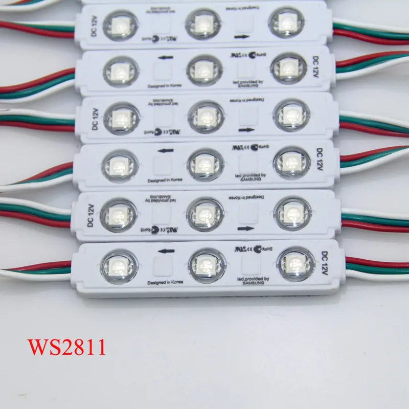 20pcs DC 12V  WS2811 3LED 2811 IC LED Pixels Module String SMD5050 Waterproof RGB led module light